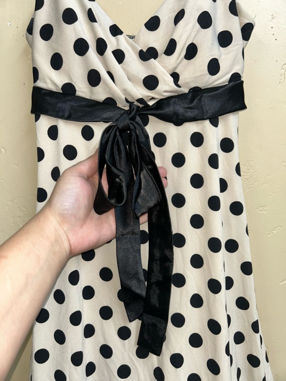 🔥5/$30🔥 Polka Dot Tie Waist Pinup Dress | City Triangles | Size Small - Picture 6 of 10